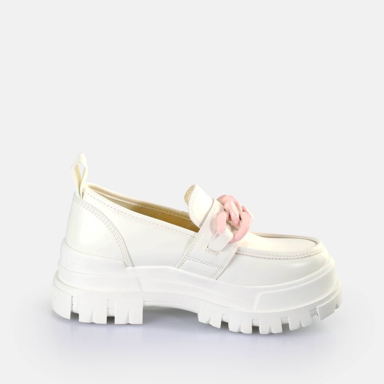 Aspha Loafer Chain Chaussures basses véganes, blanc