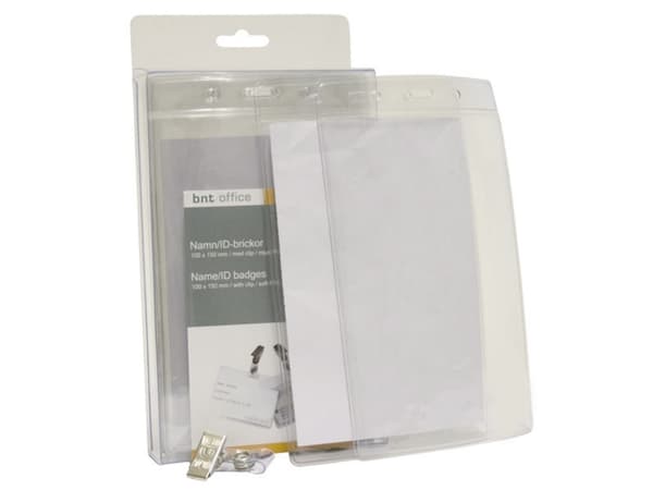 Navneskilte t/ID 100x150mm blød plast stående format - (10 stk.)