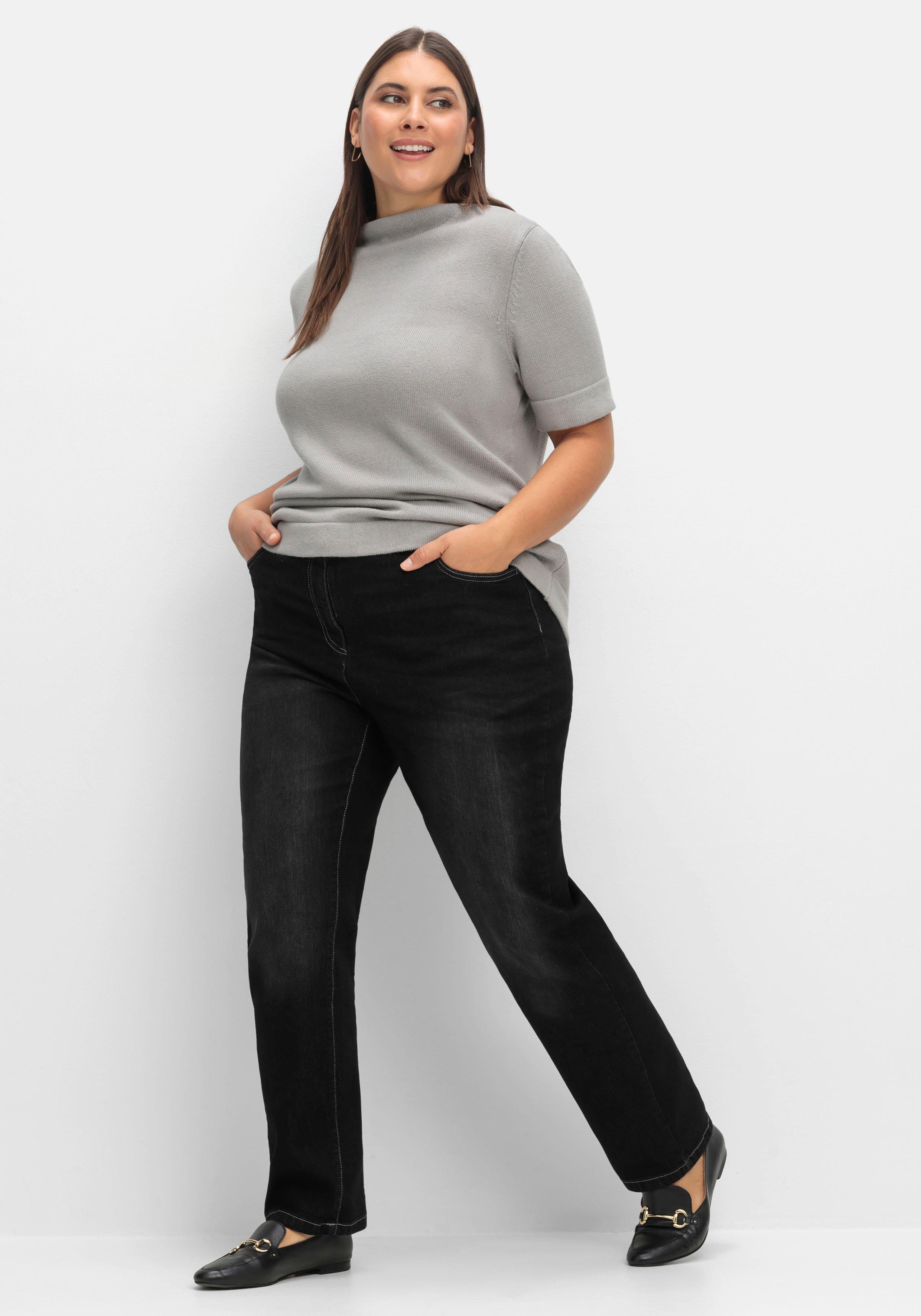 Pullover mit Halbarm und Stehkragen