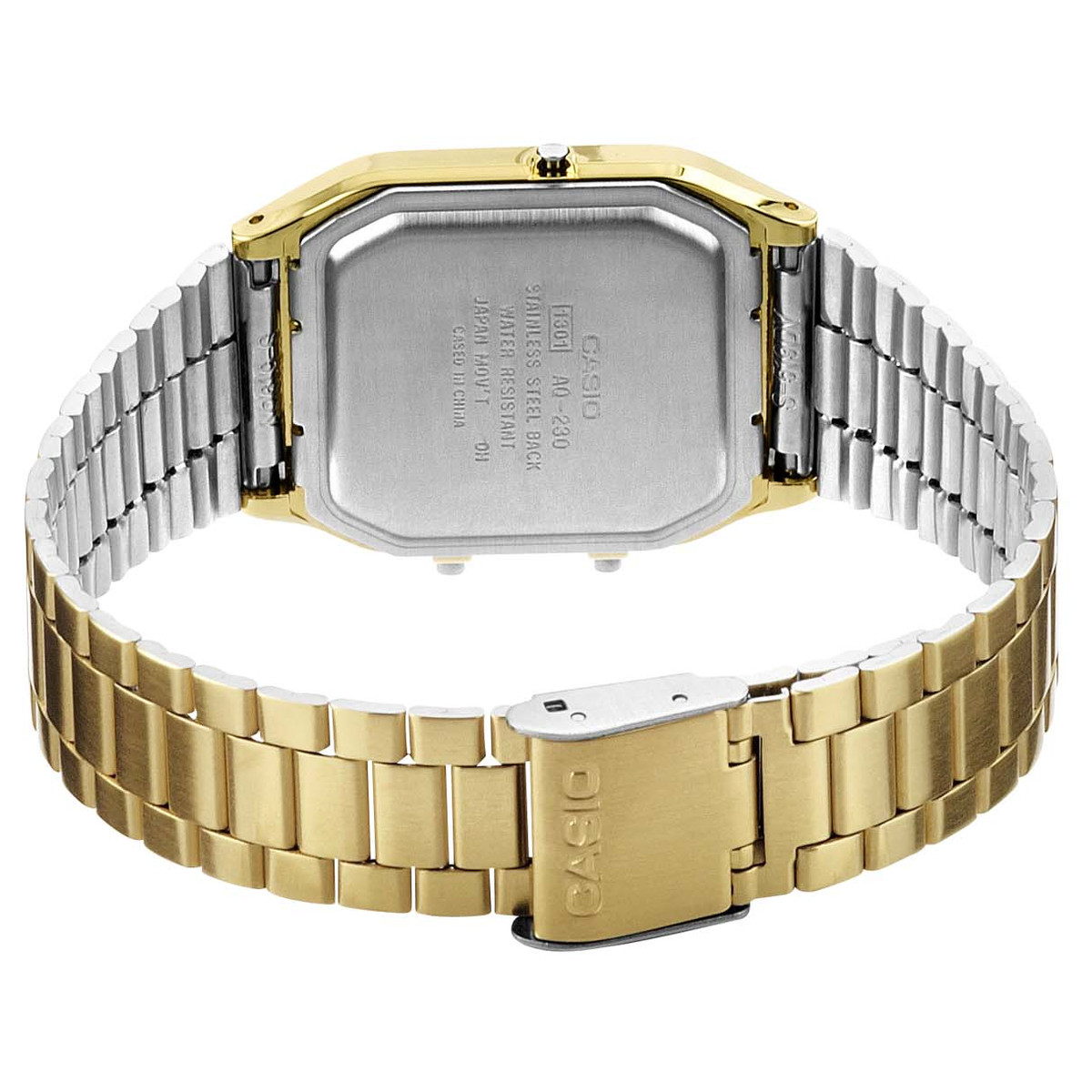 Montre Casio Vintage homme chronographe résine acier doré jaune