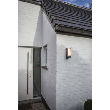Lutec buitenwandlamp LED Qubo met sensor donkergrijs