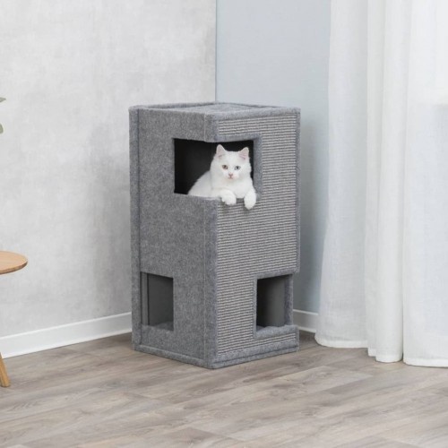 Caverna para arranhar de gato, cinza