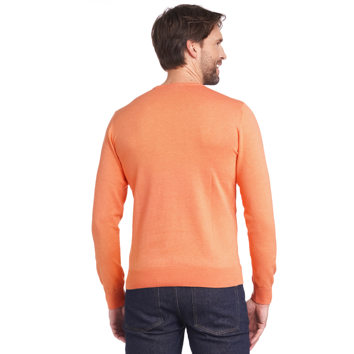 VanVaan Herren Feinstrickpullover mit Rundhals hellorange