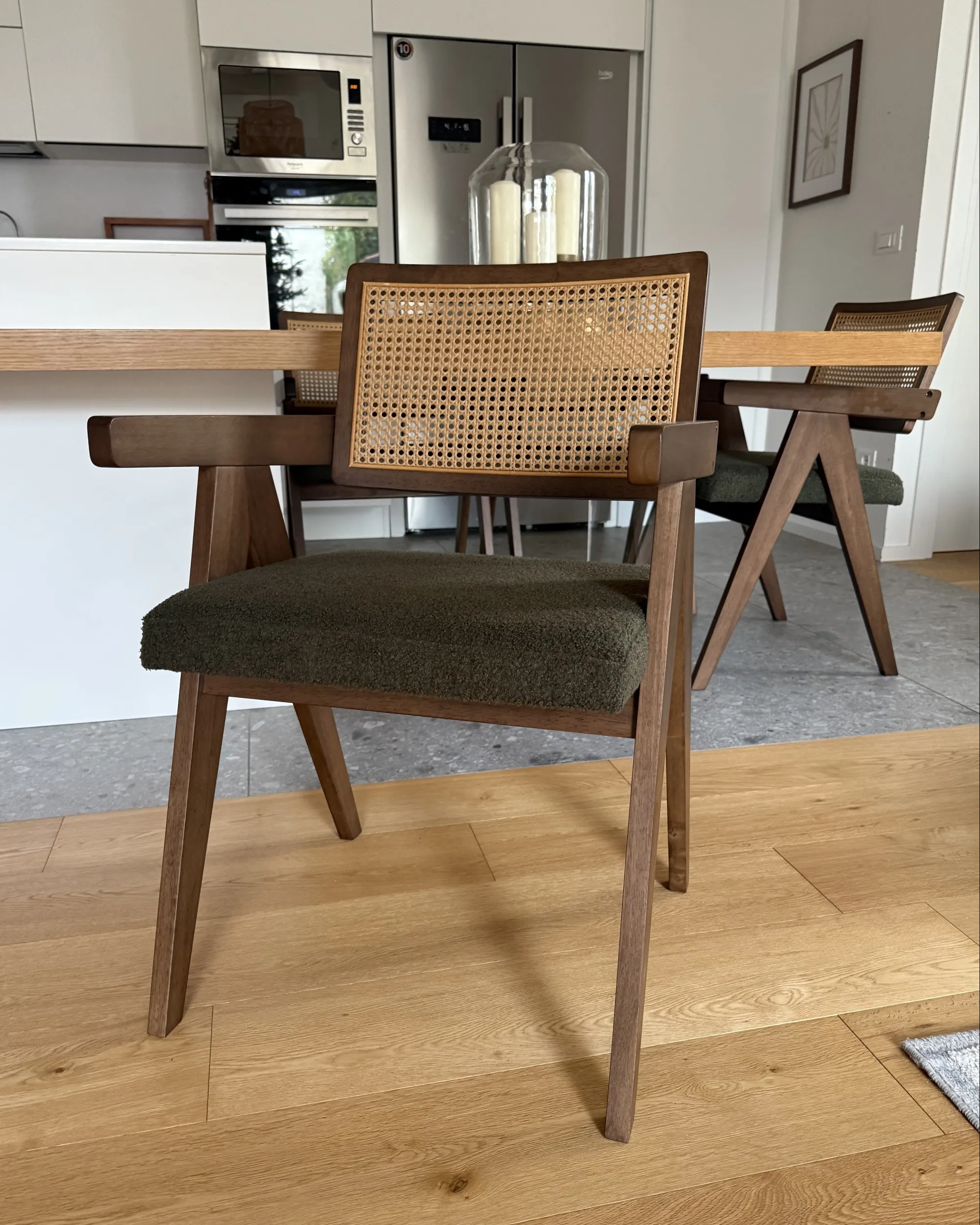 Set van 2 eetkamerstoelen AVA Hout Donkerbruin/groen