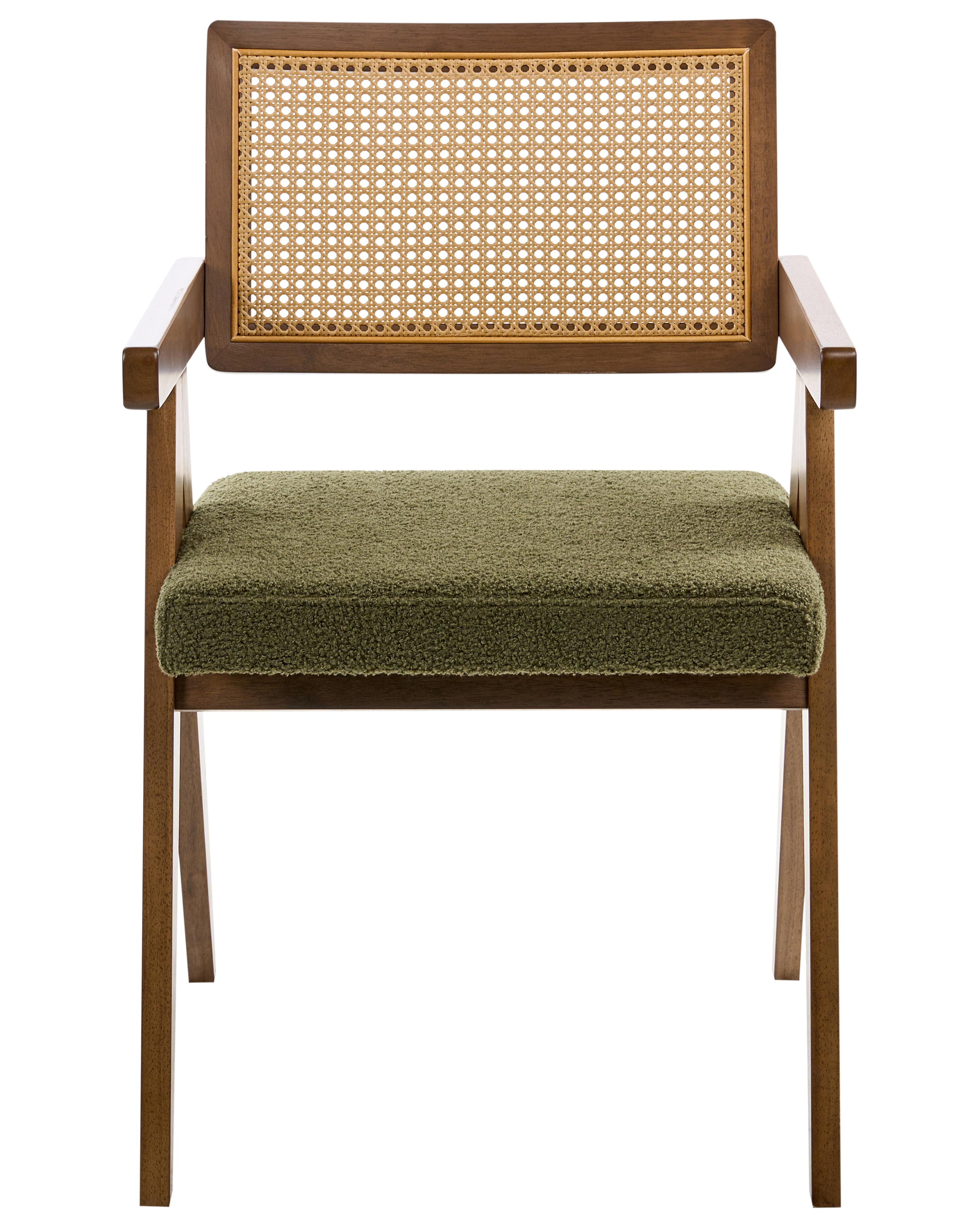 Set van 2 eetkamerstoelen AVA Hout Donkerbruin/groen