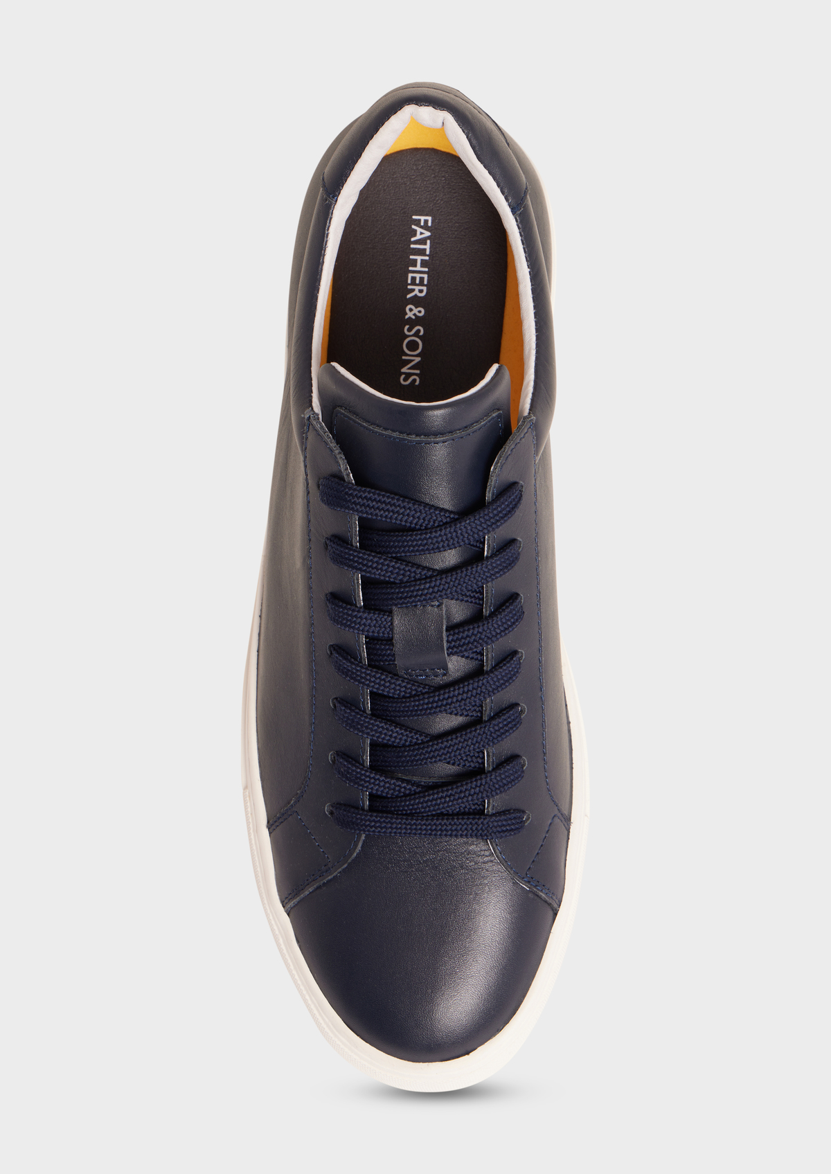 Baskets basses en cuir lisse bleu marine