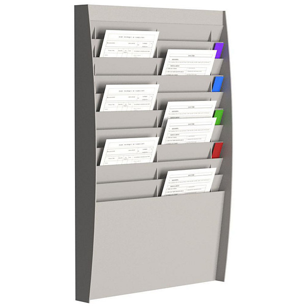 PAPERFLOW Trieur mural vertical 20 cases (2x10) A4 - Gris
