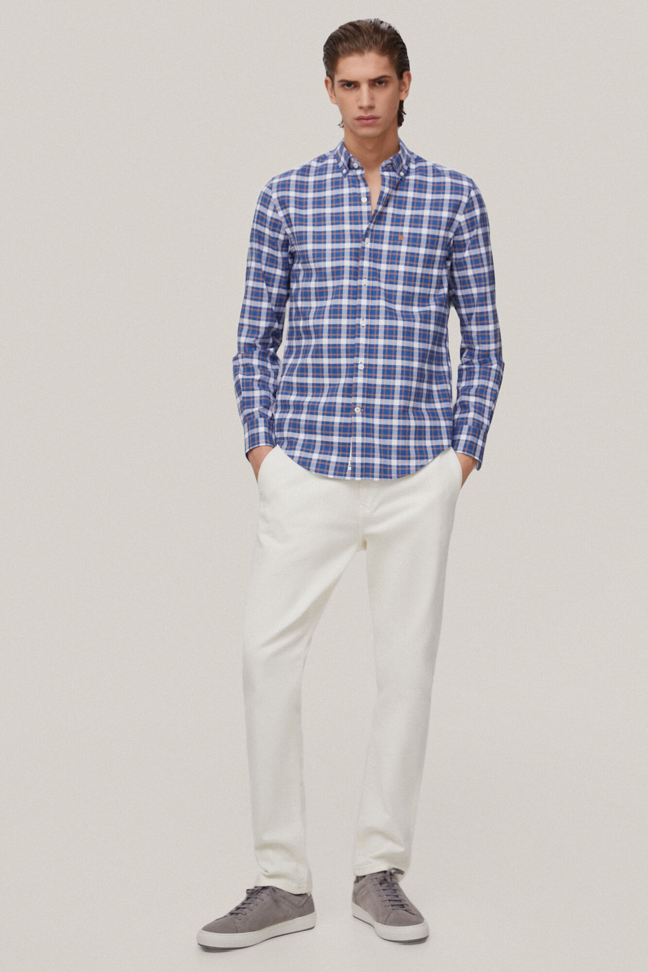Camisa icônica oxford cuadros - Azul