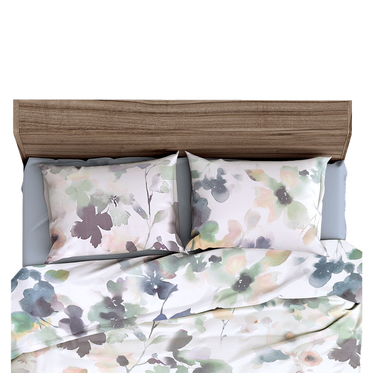 Bettwäsche mit blumigem Aquarellmuster