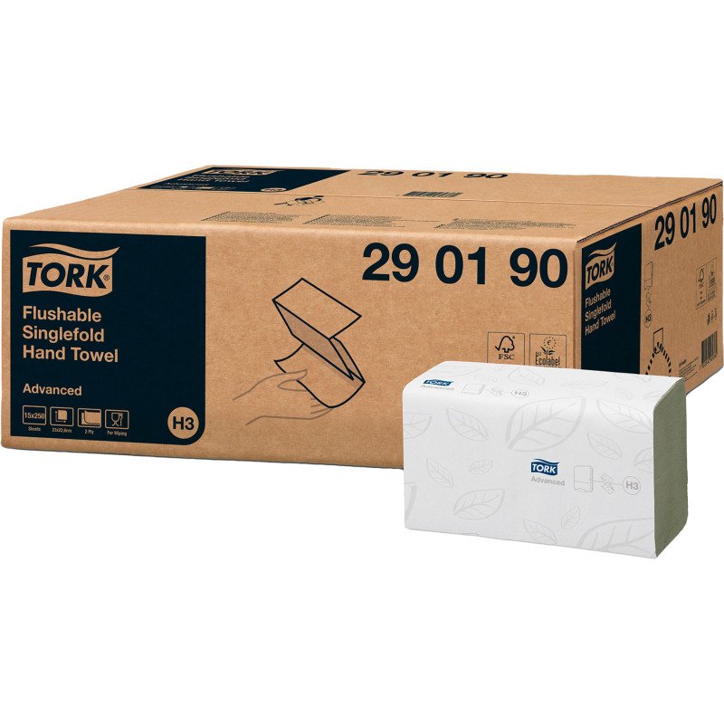 Essuie-mains pliage enchevêtré Tork H3 Advanced délitable- Carton de 3750