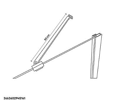 Barre de renfort pour paroi de douche GoodHome Beloya en acier inoxydable L.51,2 cm