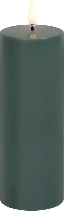 Uyuni LED pillar candle, Pine green, Smooth, 5,8x15,2 cm Pine green