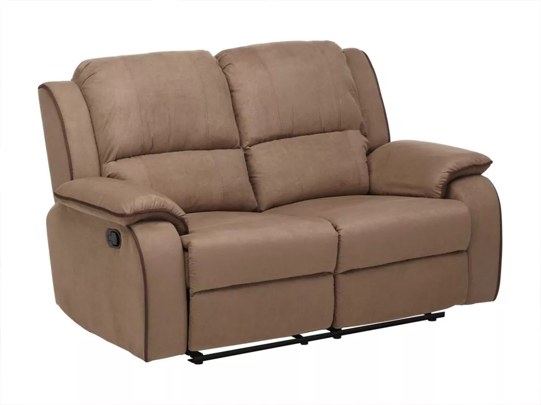 Canapés 3 places 2 places et un fauteuil relax en microfibre HERNANI - Taupe