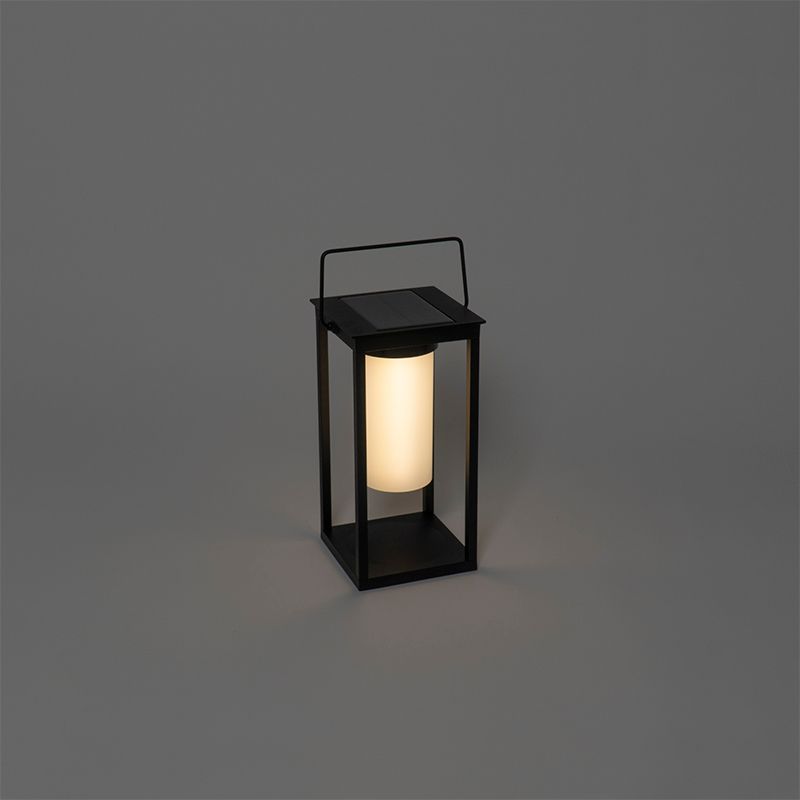 Moderne buitenlamp zwart incl. LED en dimmer solar - Denlu