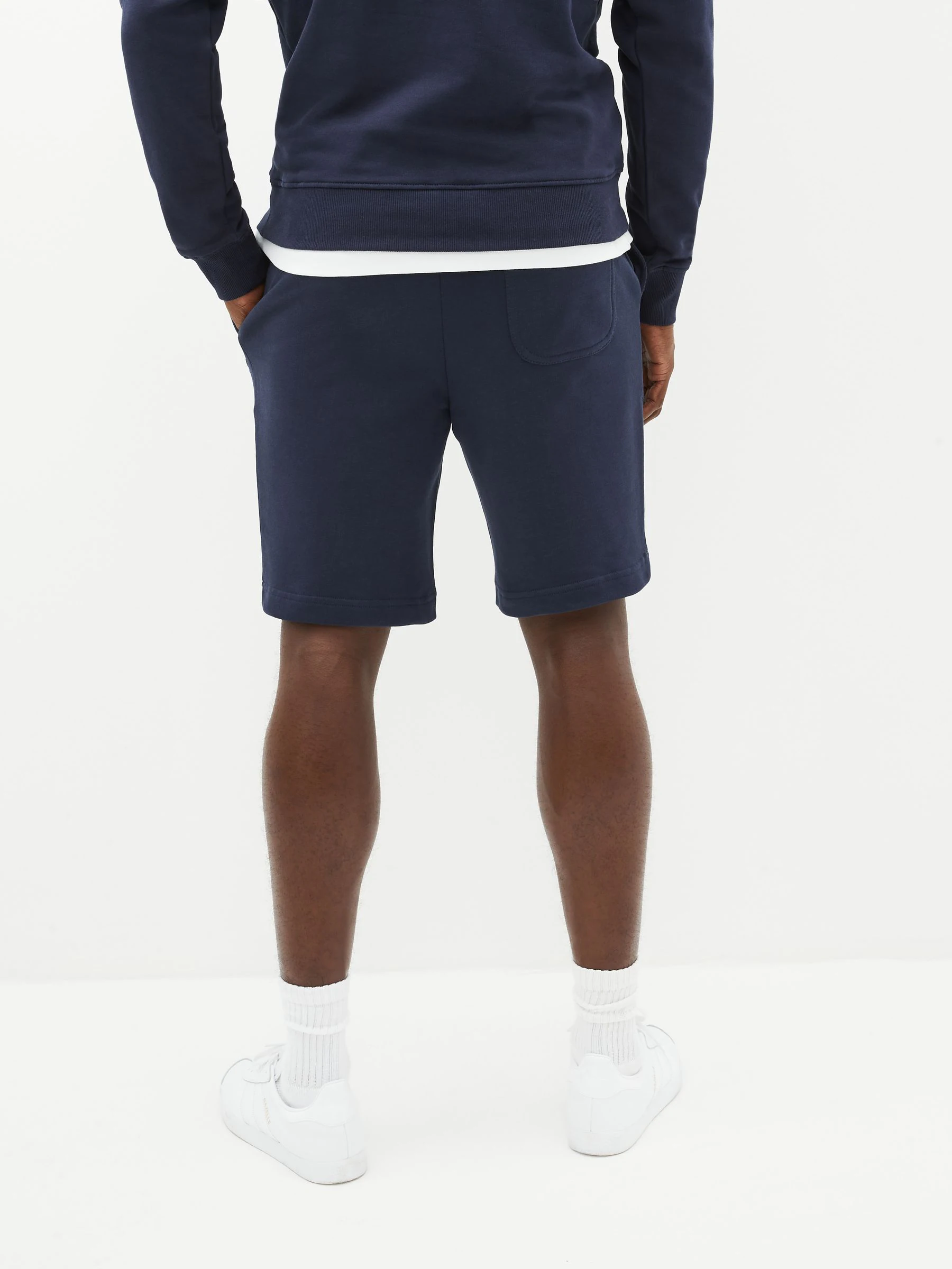 Marineblauw - Lyle & Scott - Jersey short van katoen