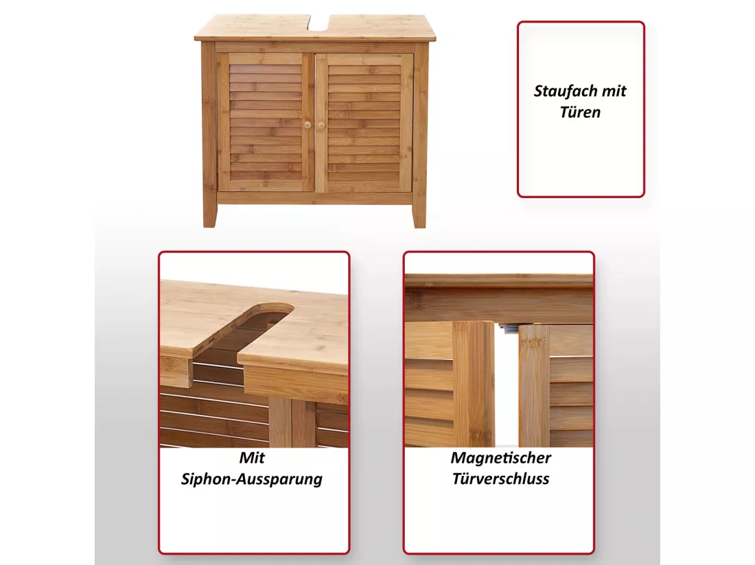 Meuble sous-lavabo MCW-B18, 60x67x30cm