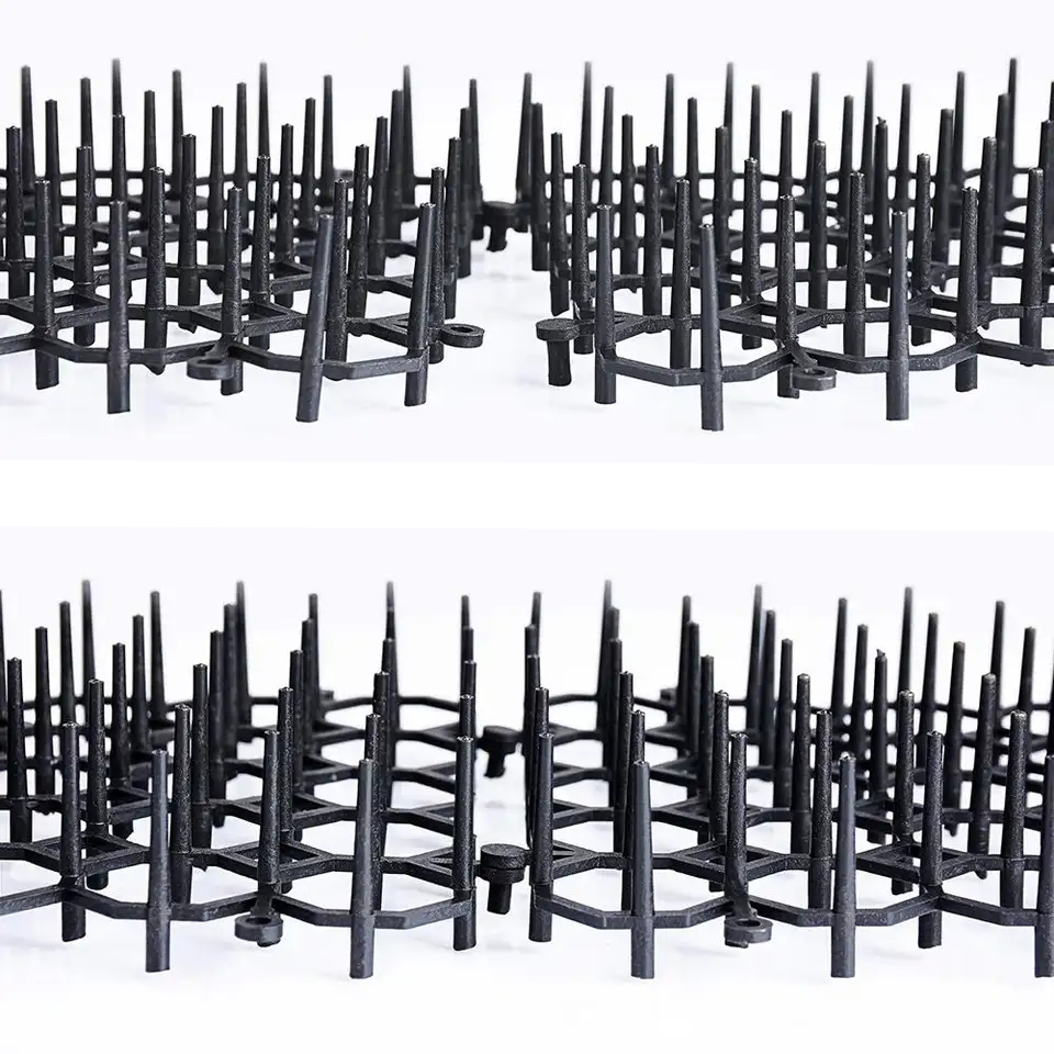(10er Set) 49x13cm Kunststoff Vogel Schutz Tier Abwehr Spikes - Schwarz
