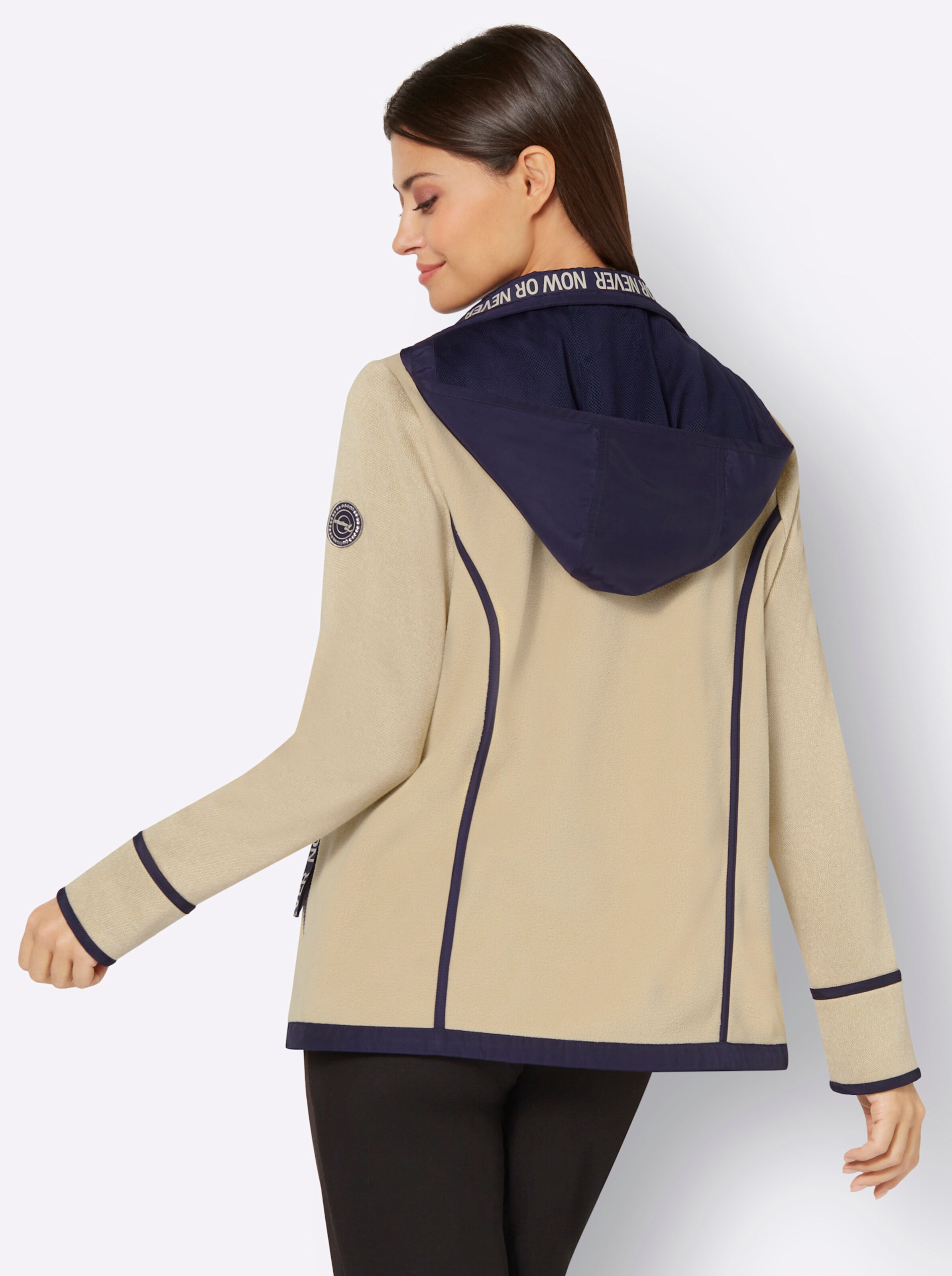 Fleece-Jacke in sand-marine