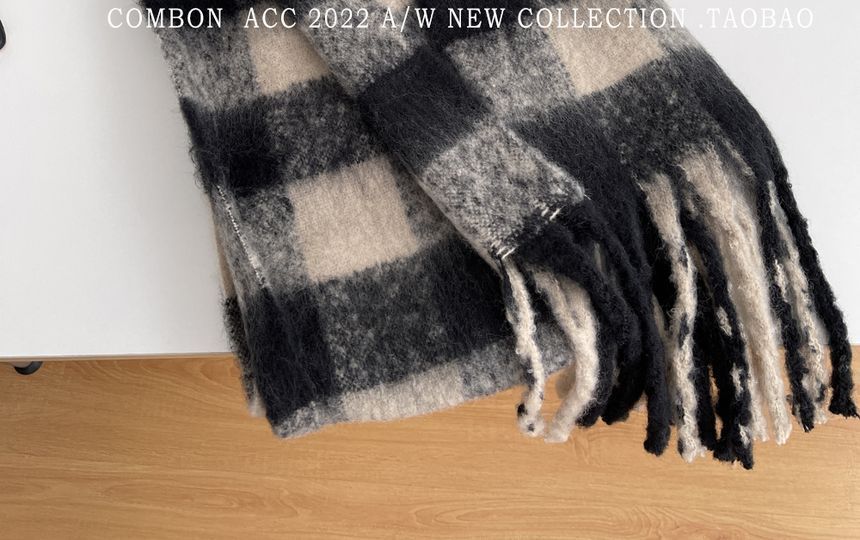 Combon - Sherpa Fleece geruite sjaal