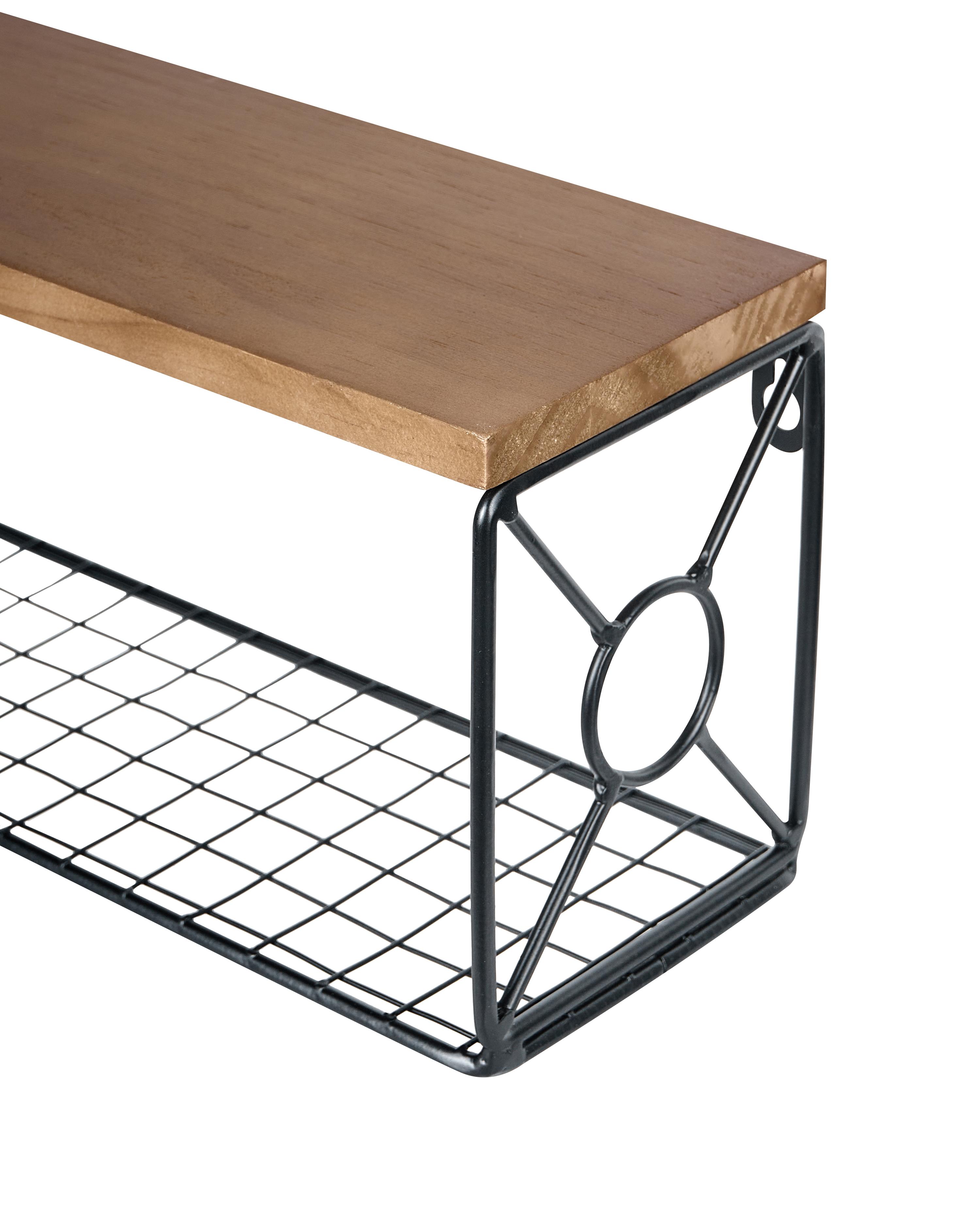 Badkamerwandplank zwart 42 x 13 cm COMPRIDA