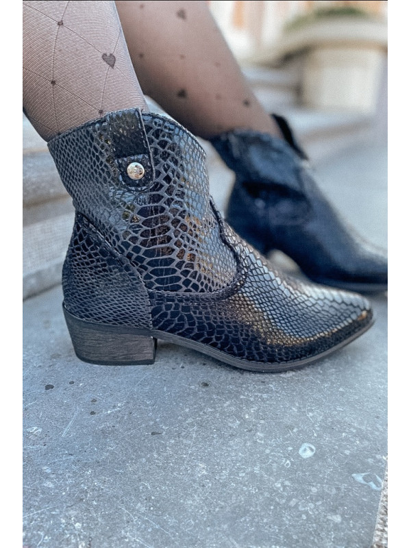 Bottines Anna-Lou Noires snake - Les Petites Bombes