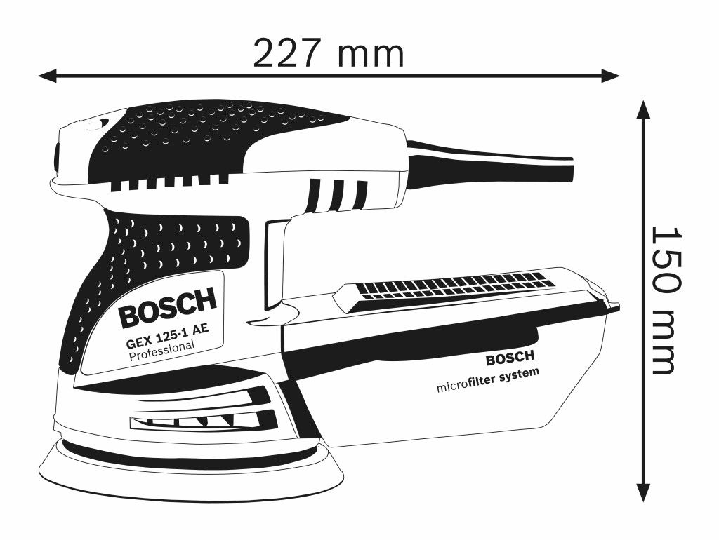 Bosch GEX 125-1 AE Excenterschuurmachine - 0601387500