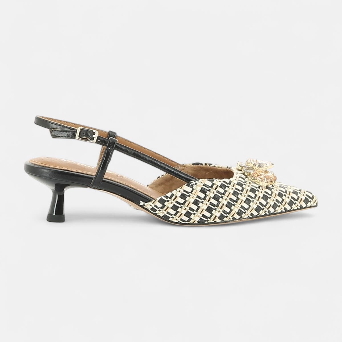 Escarpins avec bride arrière à talon Femme noir