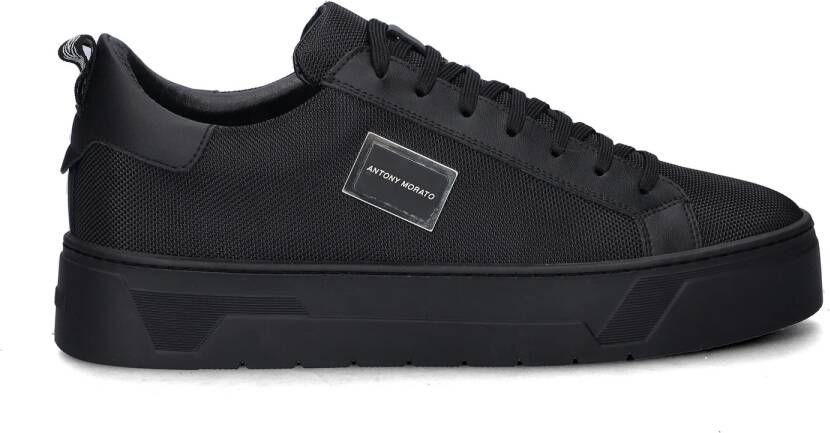 Antony Morato Metal Bold Sneakers Zwart Leer Heren Zwart