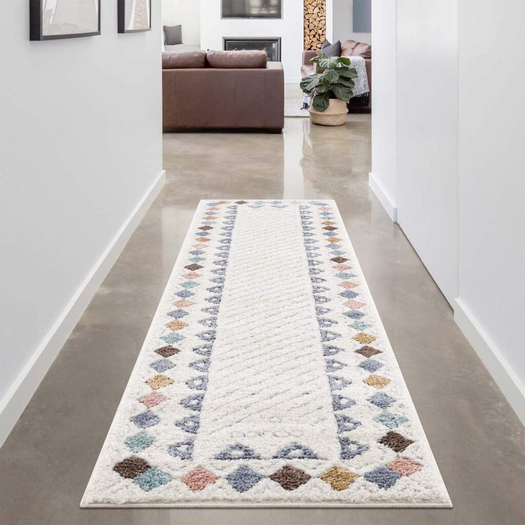 Carpet City Hochflor-Teppich »Focus 3034« rechteckig 20 mm Höhe Läufer, Boho, Hochtief-Muster/ 3D-Effekt, für Wohnzimmer, Schlafzimmer