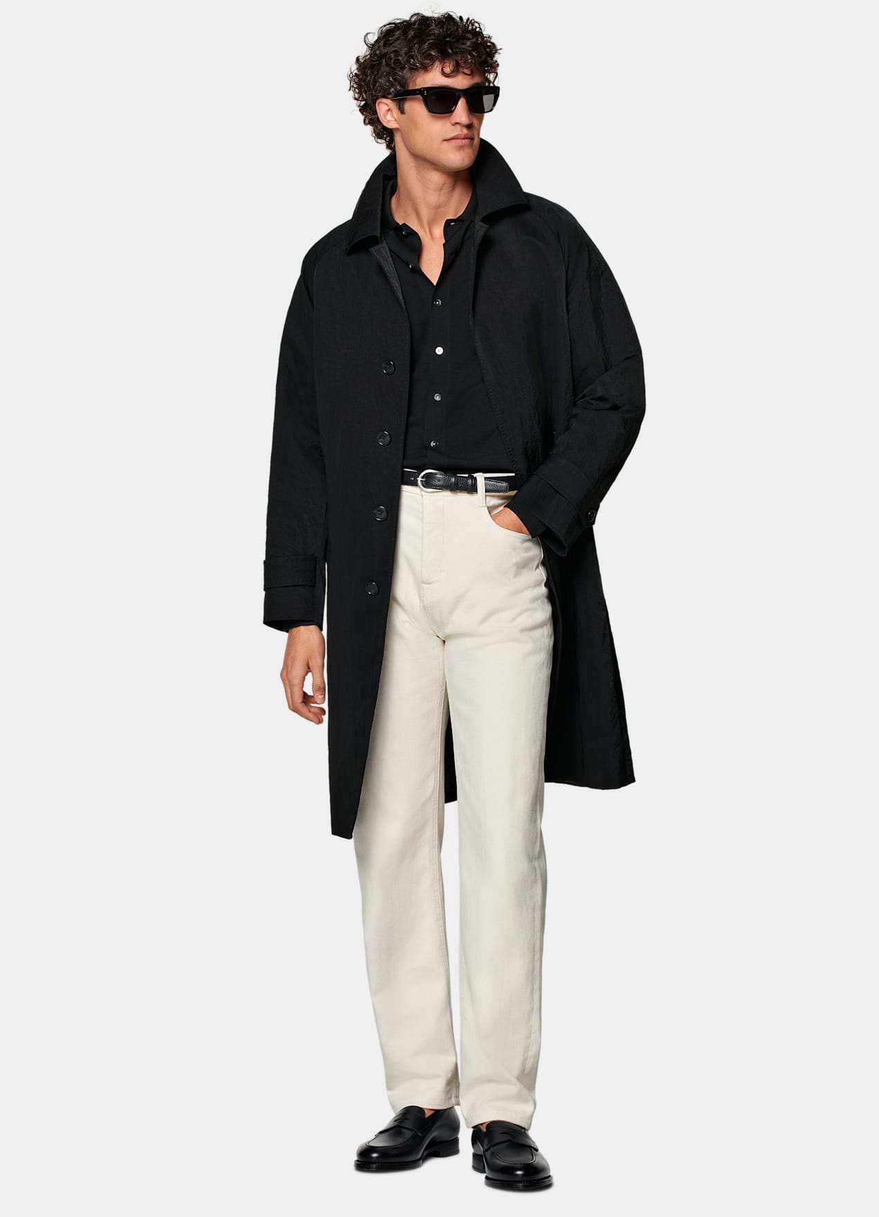 Trench ceinturé noir