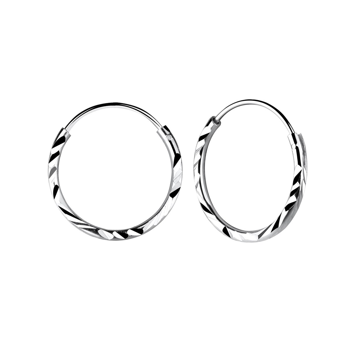 Boucles d'oreilles enfant créoles 16mm en argent 925