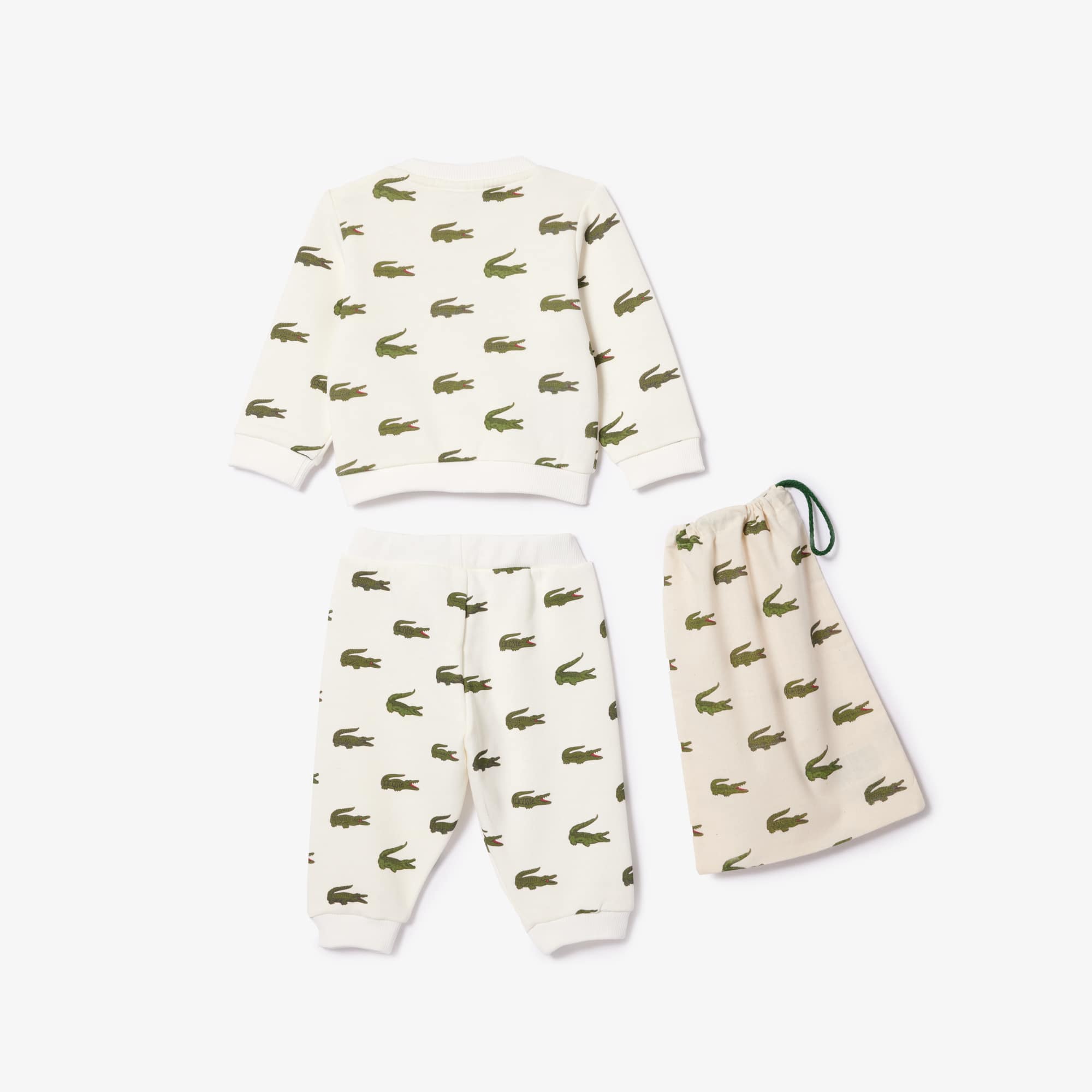 Coffret pyjama imprimé crocodile en coton Coffrets Cadeaux - Blanc - Lacoste - Enfant