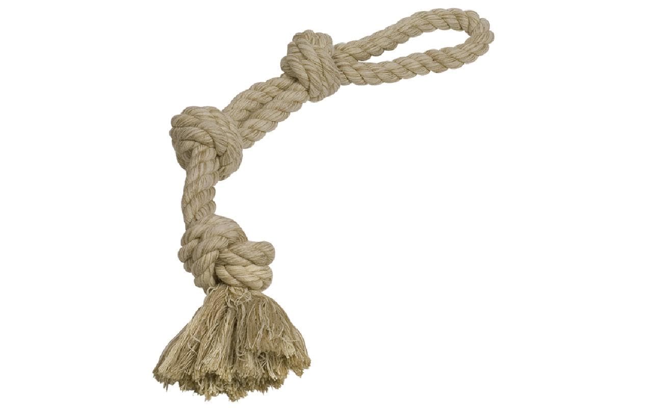 Hunde-Spielzeug Knotenseil, NatureSpielseil für Hunde - 60 cm, 3 Knoten