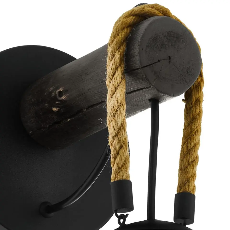 EGLORodingWandlamp-E27-35cm-Zwart/Bruin