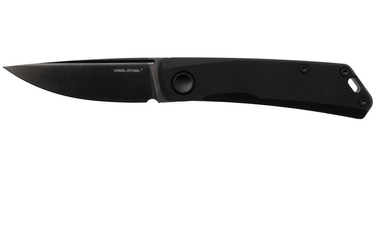 Real Steel Luna Lux 7001Z1, K110 DLC Coating, Black G10, slipjoint zakmes