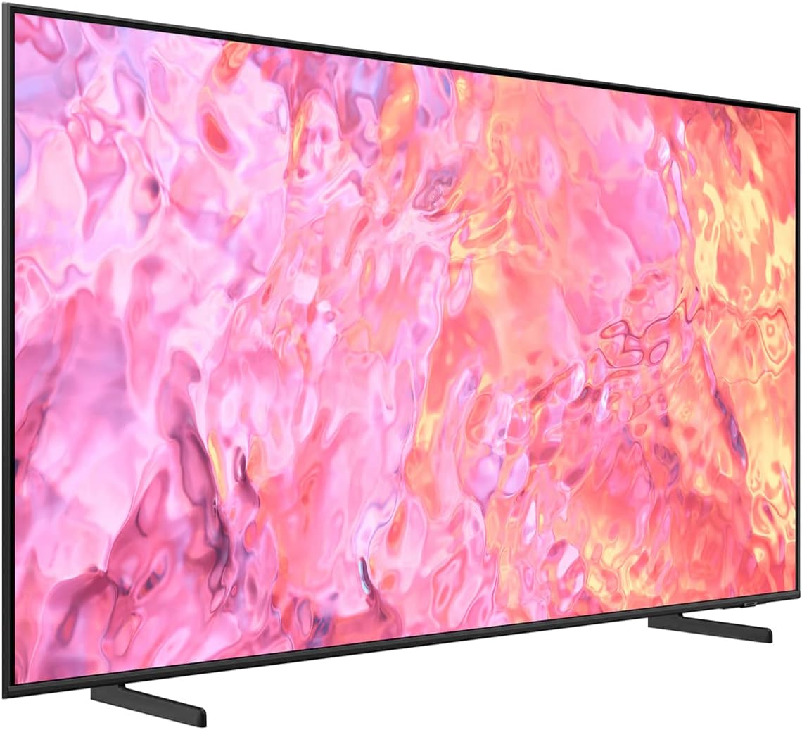 Samsung QLED 4K Série Q60C de 32 polegadas com Quantum HDR, Dual LED, Object Tracking Sound Lite, Q-Symphony, Motion Xcelerator, Gaming Hub, Smart TV com Alexa integrada (QN32Q60C, modelo 2023), Cinza Titânio