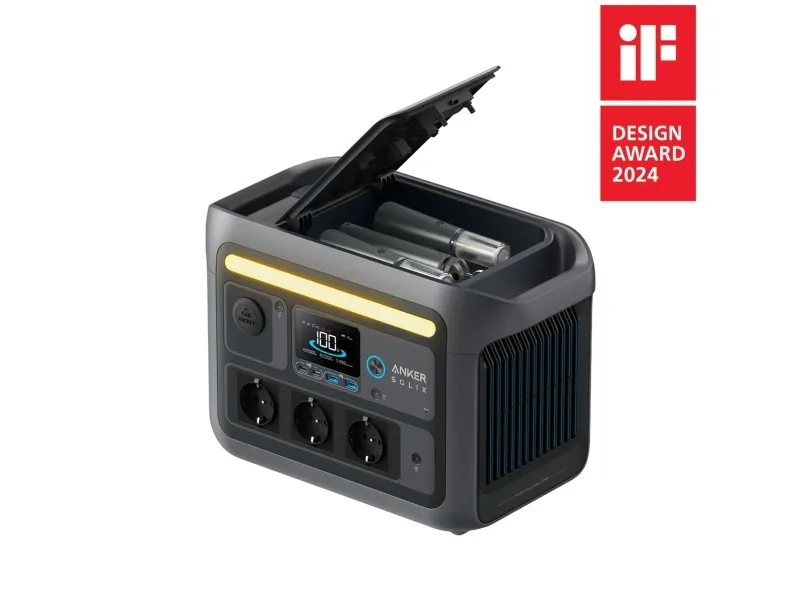 Anker SOLIX C800X - Transportabel strømstation - AC 220-240 V - 1600 Watt - 1-faset - litiumjernfosfat - 768 Wh - Wi-Fi, Bluetooth - output-stikforbindelser: 8