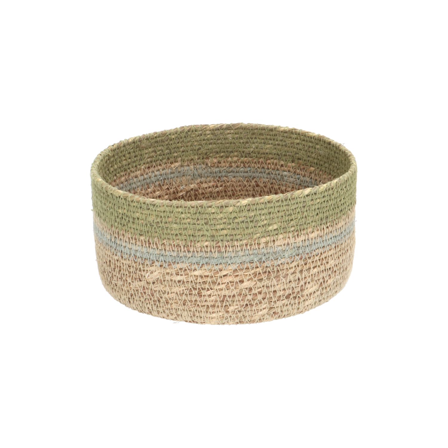 Mandje naturel, zeegras, groen, Ø15 cm