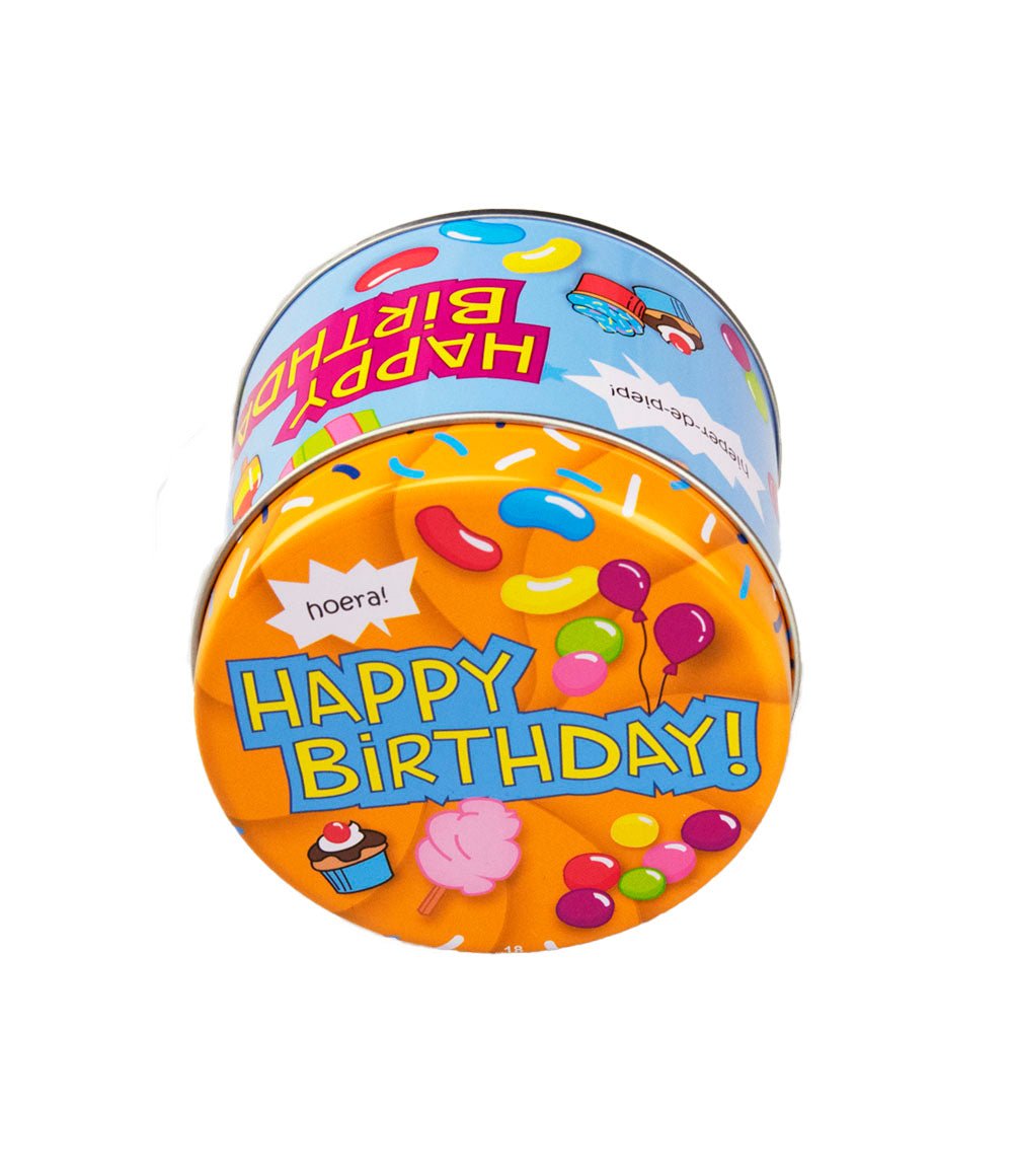 Snoepblik Happy Birthday 9cm