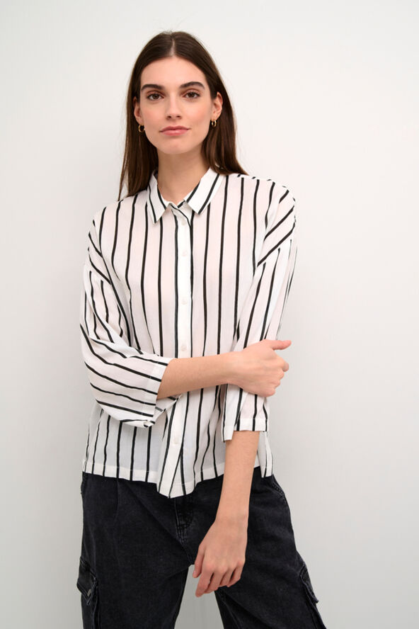 Kaffe KAbeathe Shirt Chalk/black stripe