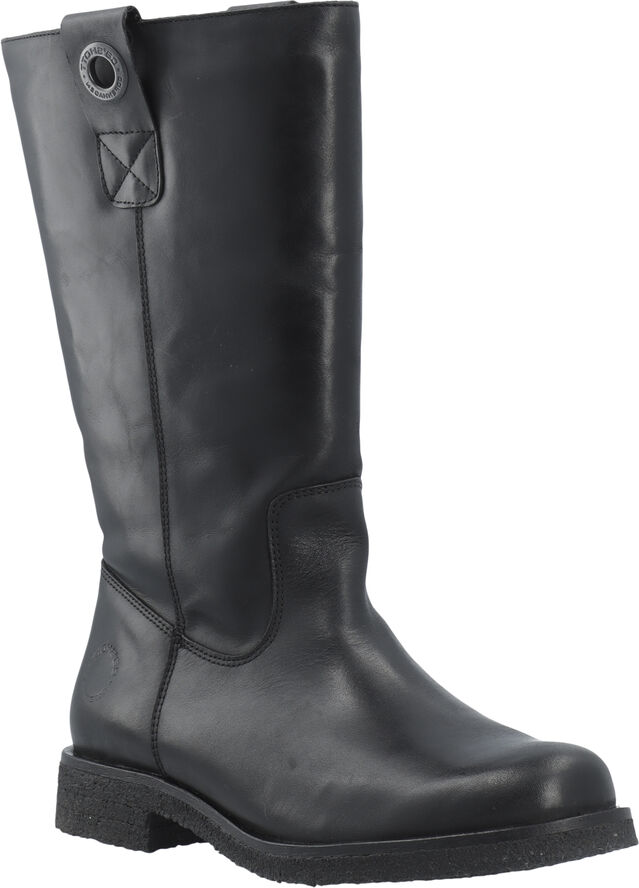 Cashott CASFREJA Pull On Boot Warm Lining Pull Up Leather Black