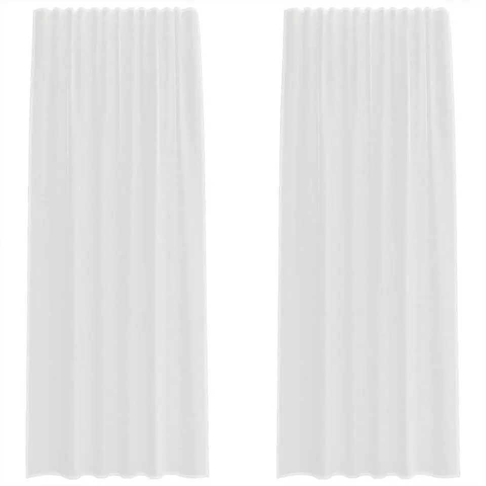 vidaXL Gordijnen van voile met roedezakken - Wit - 140x225 cm - Stof - 2 Stuks