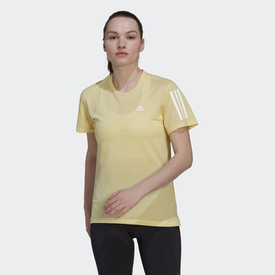 adidas T-shirt Running Own The Run COOLER - Jaune/Blanc Femme