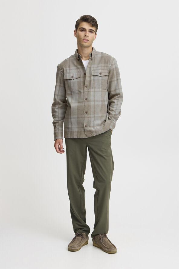 Casual Friday CFAUGUSTO LS checked overshirt Silver mink melange
