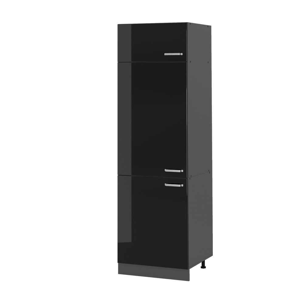 Vicco Kühlumbauschrank Küchenschrank R-Line Solid Anthrazit Schwarz 60 cm modern