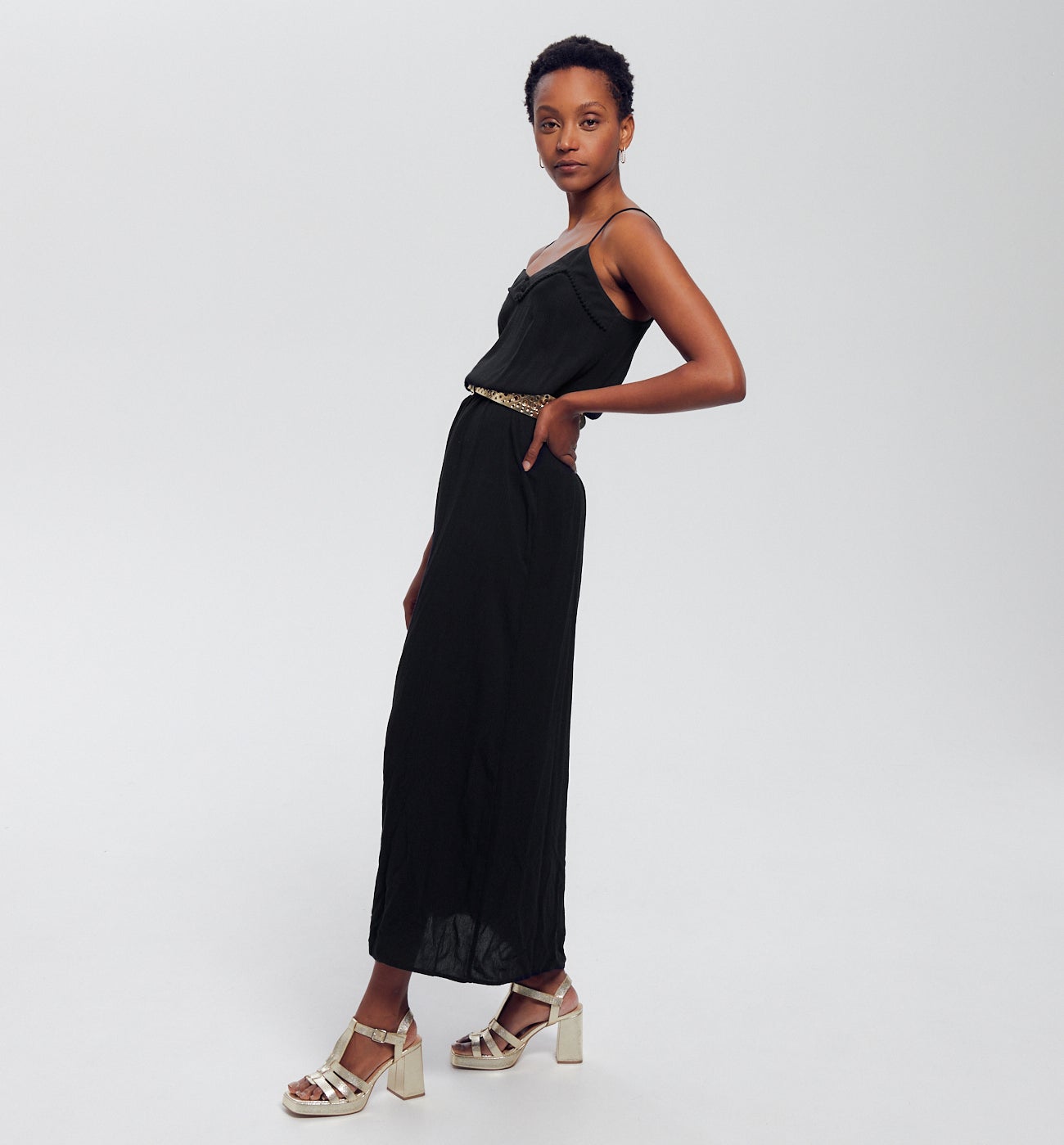 Robe à bretelles SUZANNE - Noir