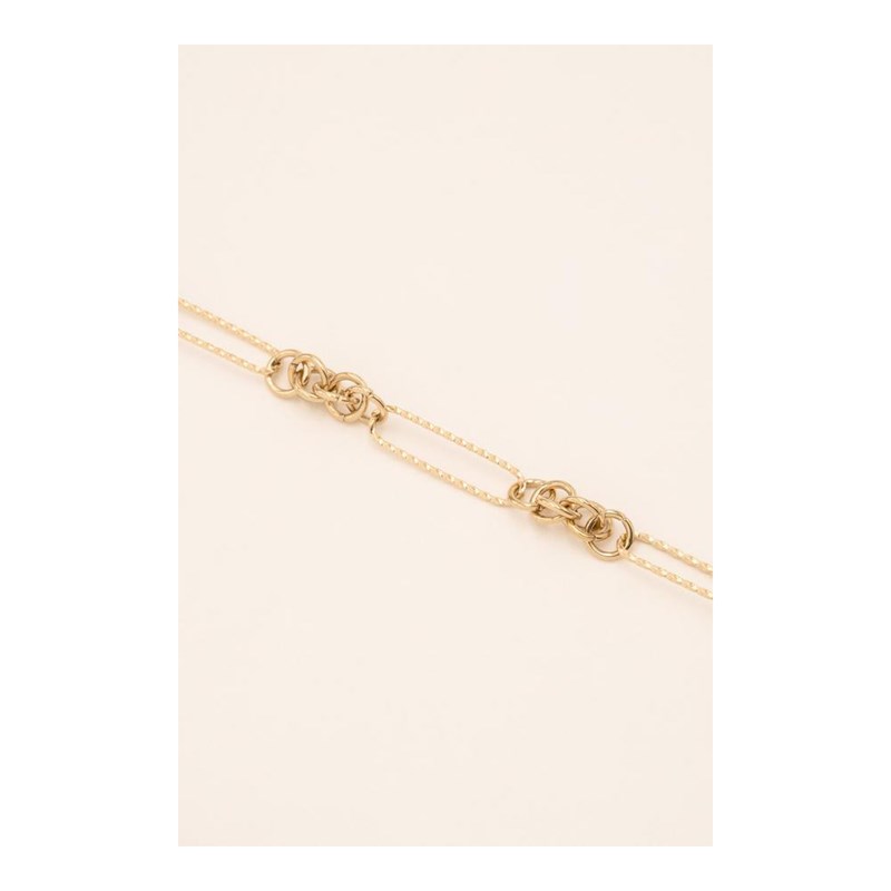 Bracelet en acier maille dorée, chaînette réglable