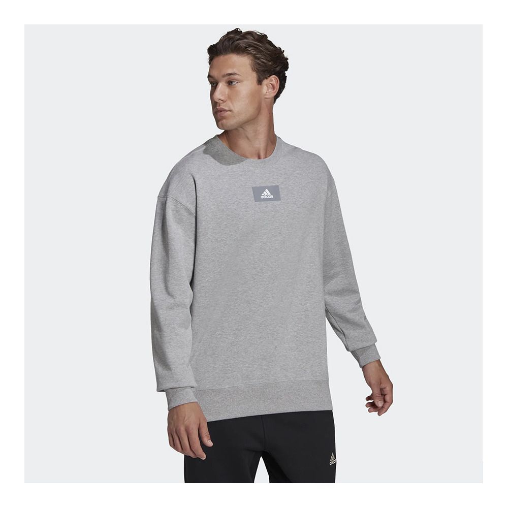 Adidas Performance ESSENTIALS FEELVIVID DROP SHOULDER - Sweat Homme mgreyh
