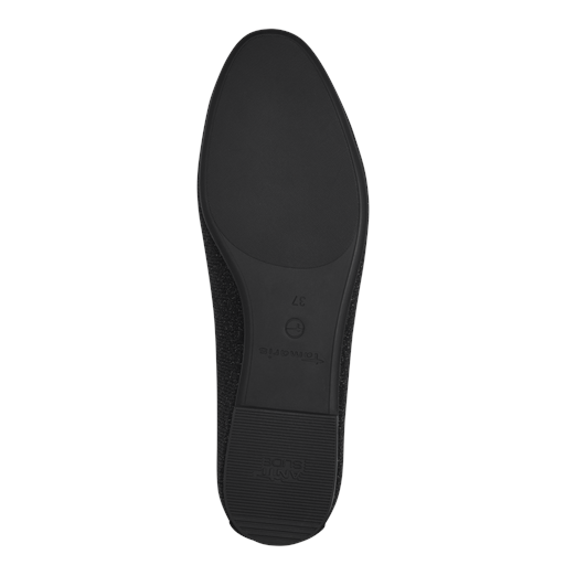 Tamaris Glitter Ballerinasko, Black Glam, 40