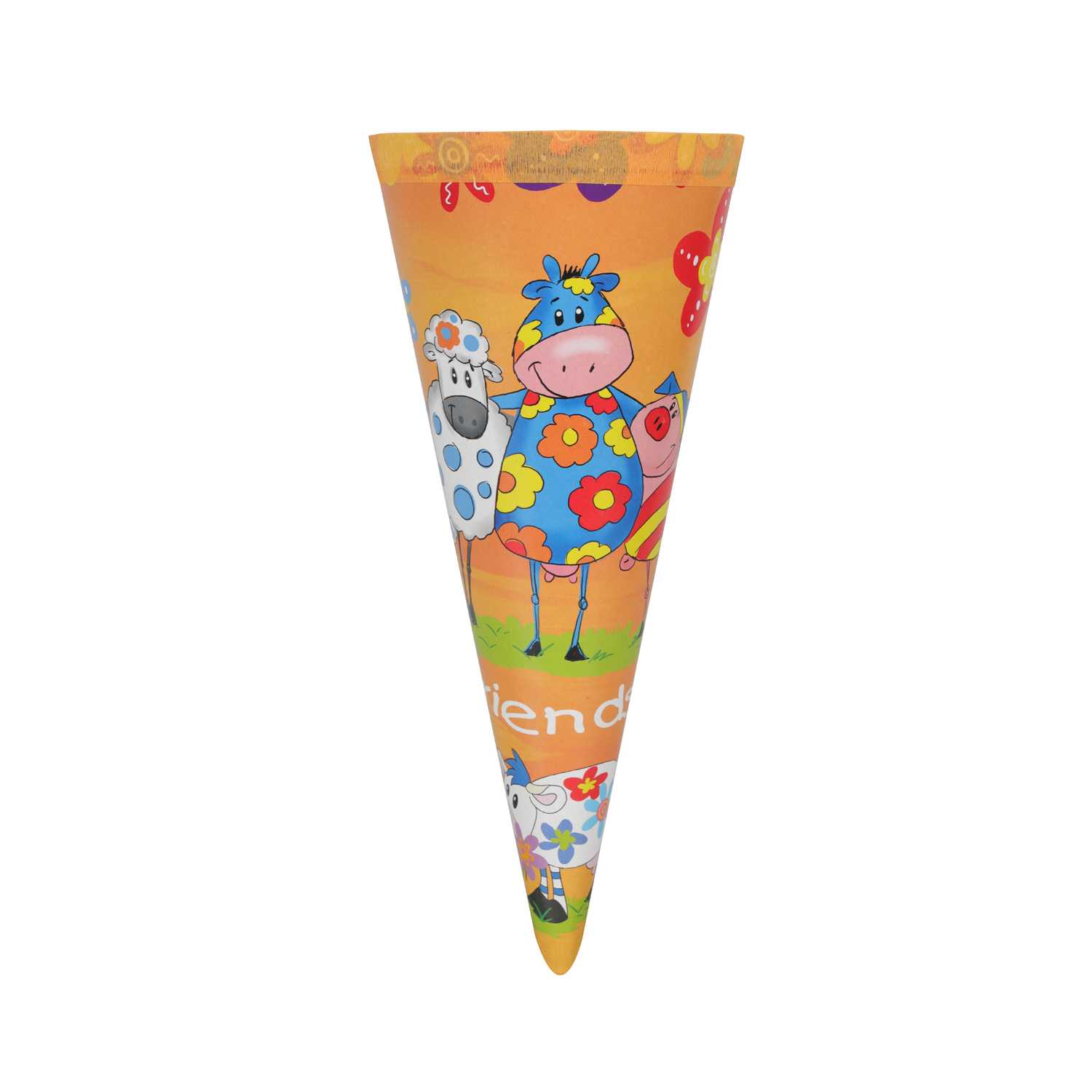 Schultüte glänzend bedruckt rund ungefüllt 25 cm